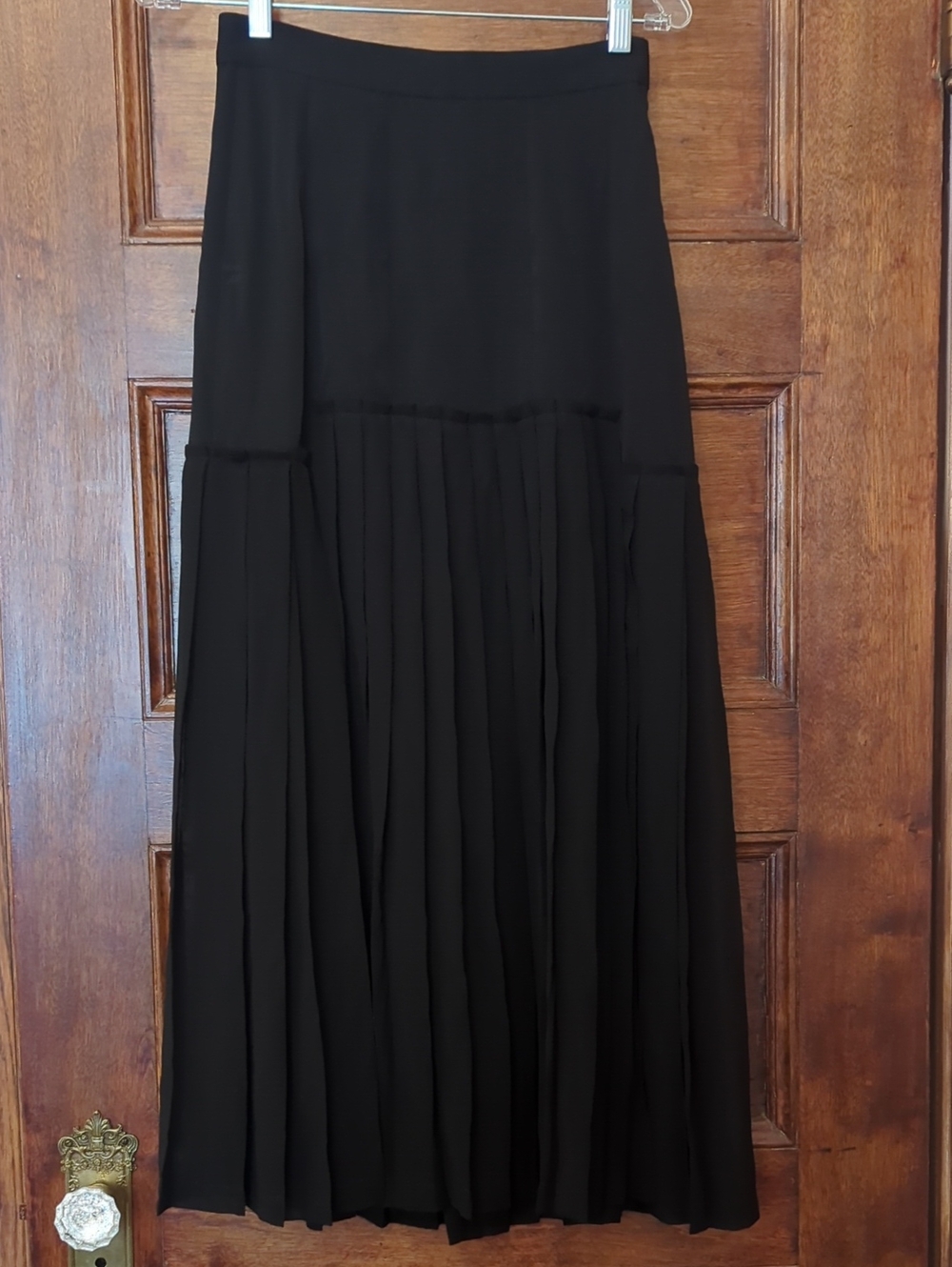 NWT Sandro Black Pleated Midi Skirt | Size 36 - Picture 6 of 8